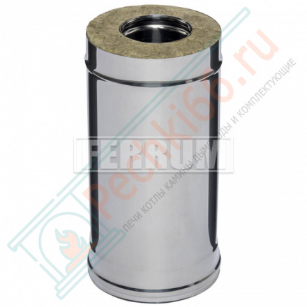 Сэндвич труба для дымохода L=0,5м (НЕРЖ-430/0,5-НЕРЖ-430/0,5) d-80/160 (Ferrum GS)