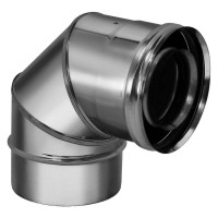 Отвод коаксиальный 90° (AISI-321/0,5-AISI-304/0,5) d-80/130 (Вулкан)