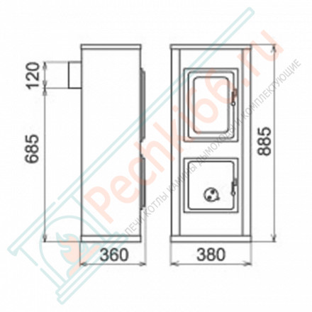 Отопительная печь Verona Top, Бежевая (Thorma)