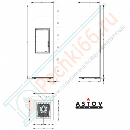 Печь-камин Aplit ПС 3865 (Астов)