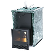 Печь для бани Анапа в трёхстороннем кожухе с открытым верхом из змеевика (ИзиСтим)