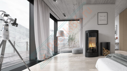 Печь-камин Orti, красная сталь (Defro-Home) 9кВт