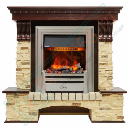 Каминокомплект электрический Pierre Luxe угловой - Темный дуб / Сланец (Высота 1050мм) с очагом Chesford (Dimplex)