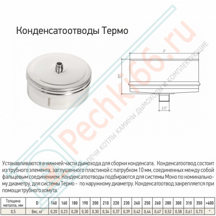 Конденсатоотвод Термо КТ-Р (316-0.5) d-250/310 (ТиС Промо)