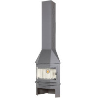 Печь-камин Мюнхен угловой графит (ЭкоКамин) 12 кВт