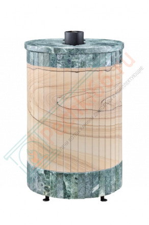 Печь для бани УЮТ-25 "Окаменевшее дерево перенесённый рисунок + змеевик" (Ферингер)