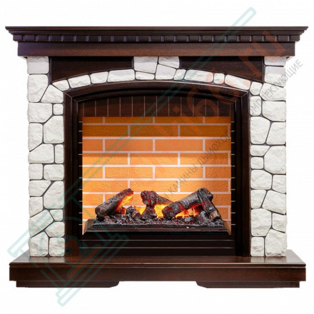 Электрический Каминокомплект Glasgow - Темный дуб/Белый (Высота 1080 мм) с очагом Cassette 600 NH
