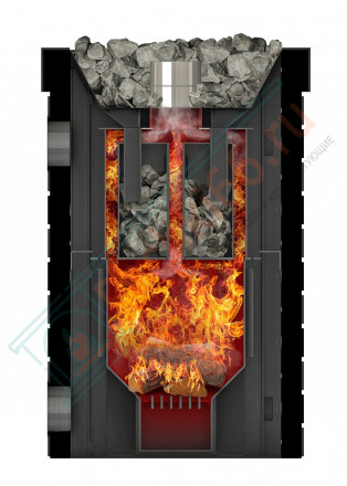 Дровяная банная печь Grill'D Retro Long (Камень колотый 20 кг)