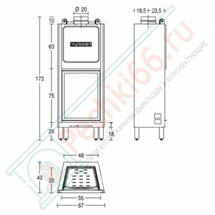 Стальная топка HT 650 (Piazzetta) 8 кВт
