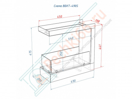 Встраиваемый биокамин Lux Fire Торцевой 490 S