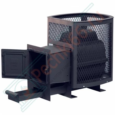 Чугунная печь для бани Сибирь-24, с универсальной чугунной топочной дверцей (НМК)