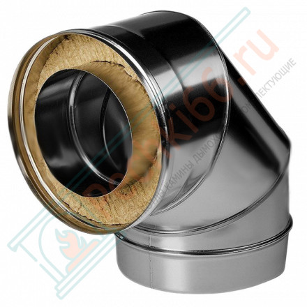 Отвод 90° с изол (НЕРЖ-321/0,8-НЕРЖ-439/0,5) d-200/280 (Дымок-Lux)